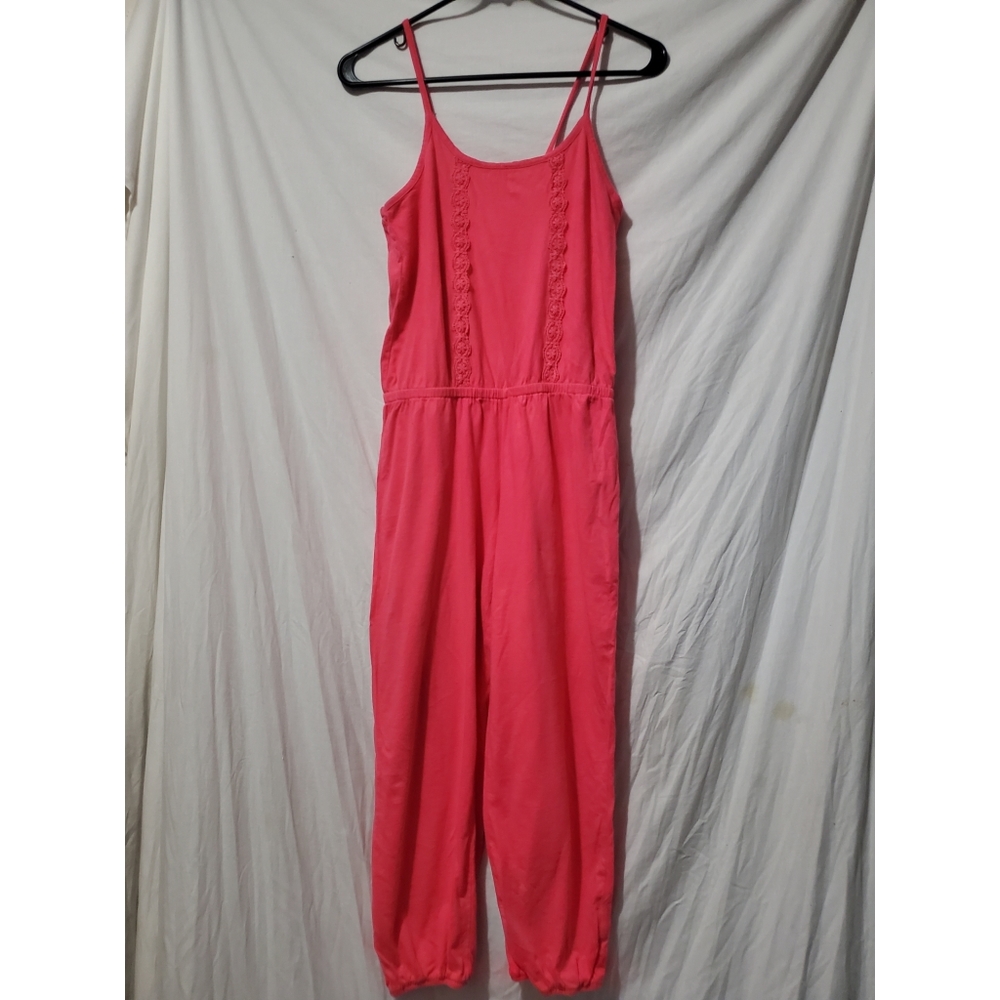 Sleeveless pink jumpsuit size 14